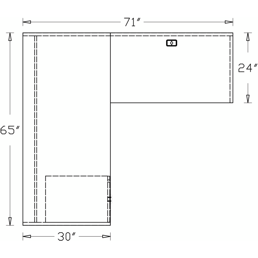 HDL® Innovations Series L-Shape Desk 66"W x 72"D x 29"H Grey Dusk