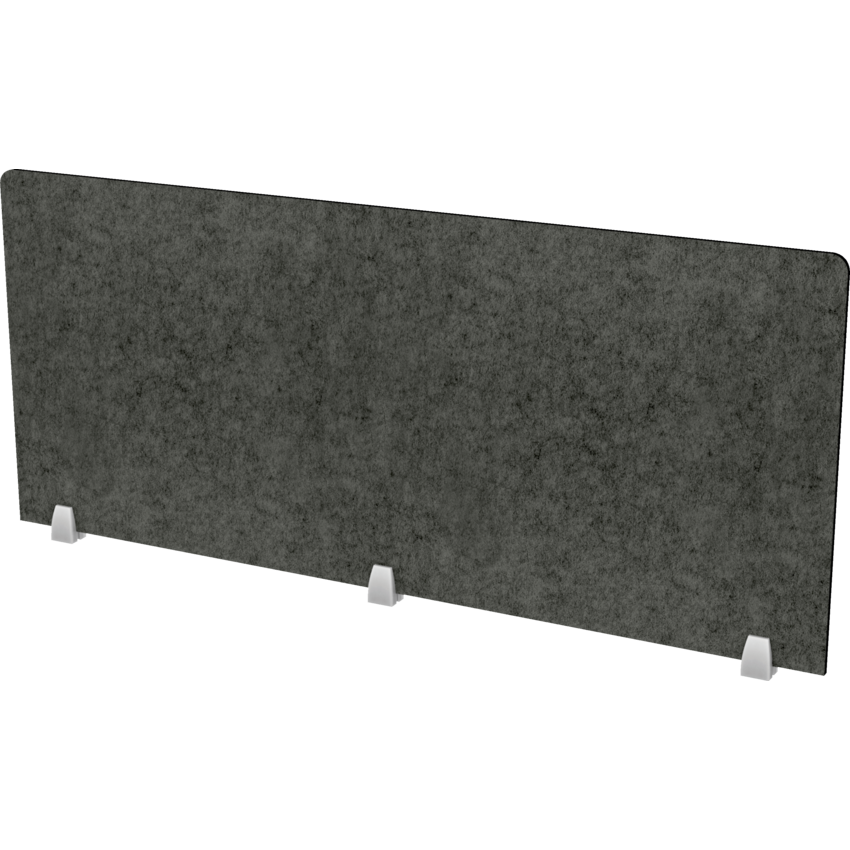 HDL® Innovations Acoustic Panel Top Mount 25"H x 60"W Charcoal Grey_Silver