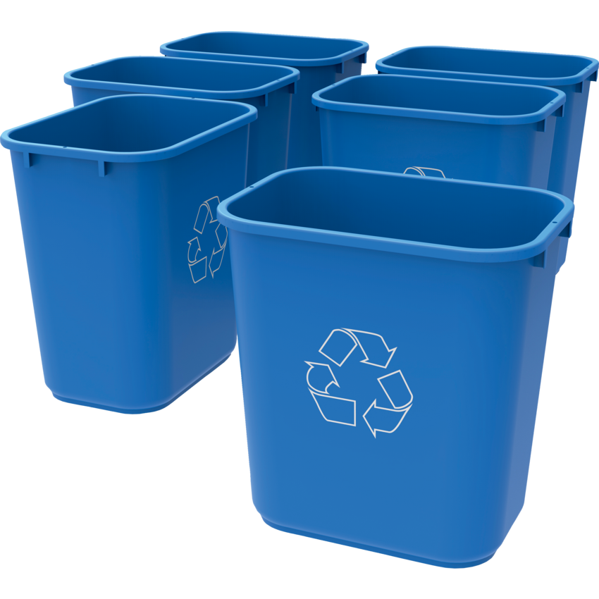 Storex® Recycling Basket 26L 15"W x 10-1/2"D x 15" H Blue