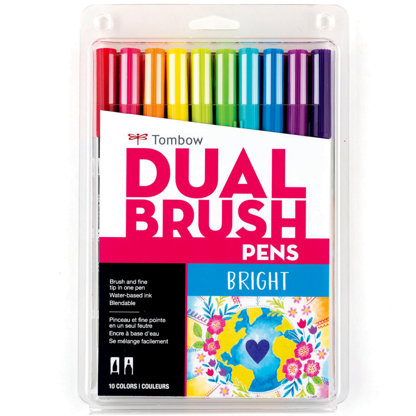 Tombow Dual Brush Pens Assorted Bright Colours 10/pkg