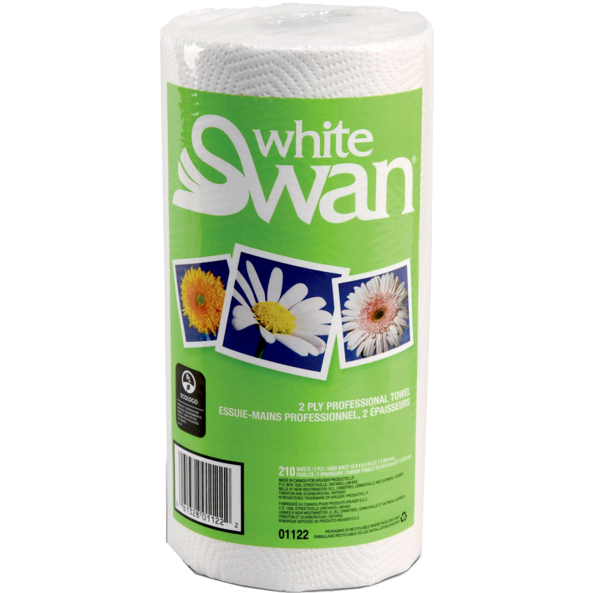 White Swan® Professional Towels 2-ply 210 sheets per roll 12/cse
