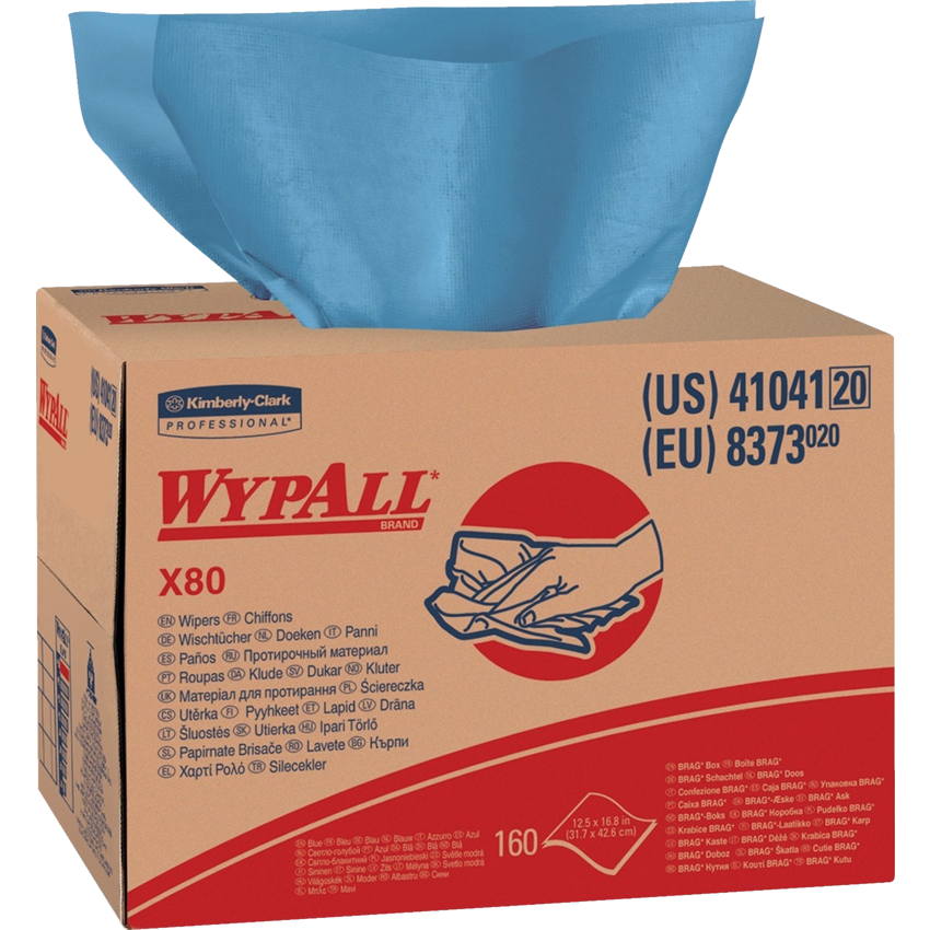 Wypall® Shop Pro X80 Wipes Blue 160 sheets/box