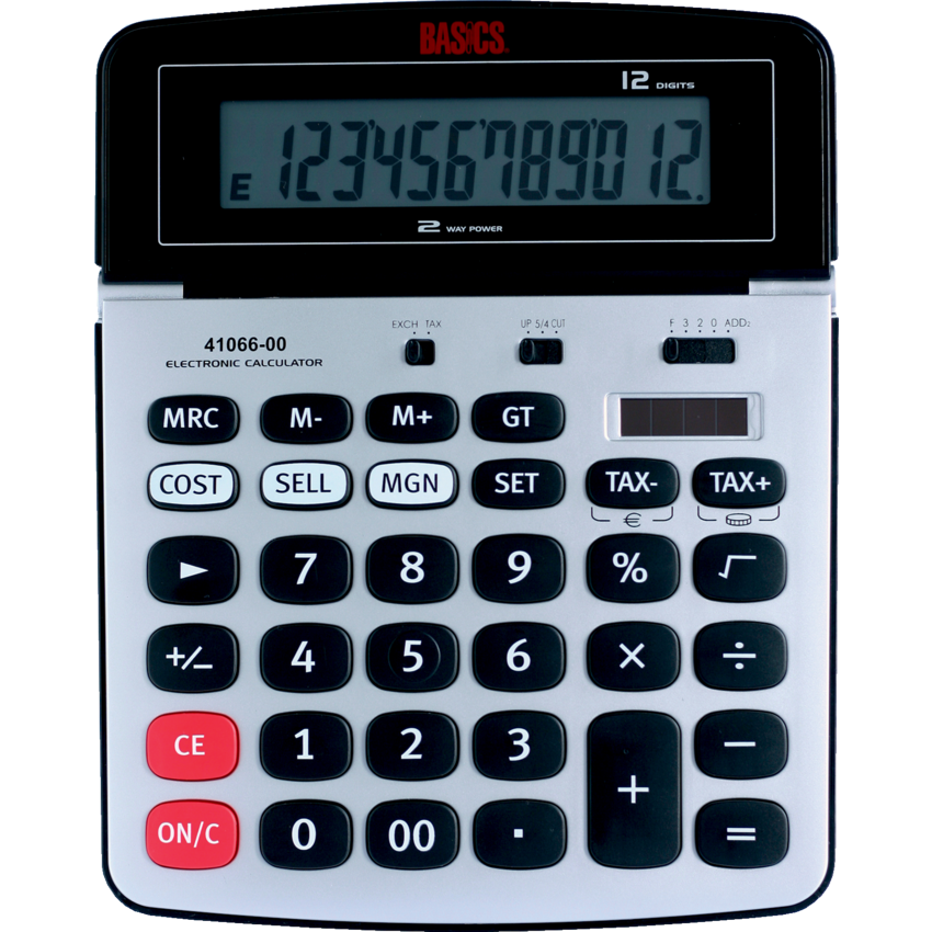 Basics® 12-Digit Dual Power Desktop Business Calculator
