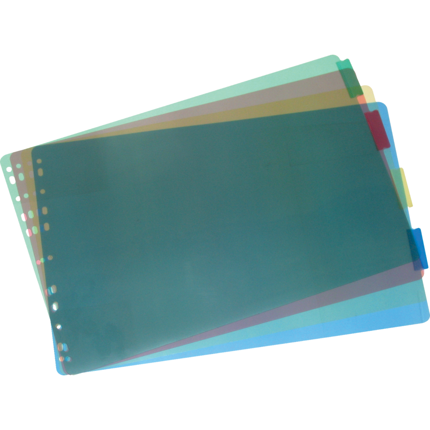 VLB FileMode Large Format Index Dividers Poly 11x17" Assorted Colours 5 Tabs