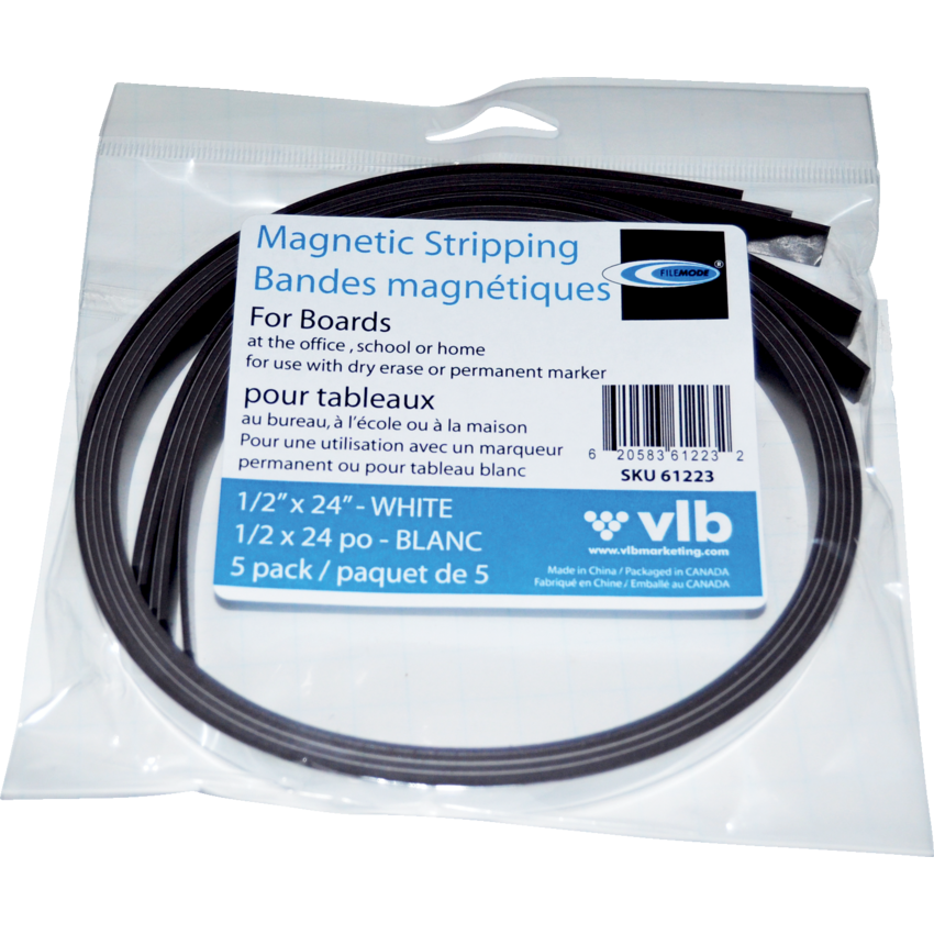 VLB FileMode Magnetic Stripping 1/2x24" White 5/pkg
