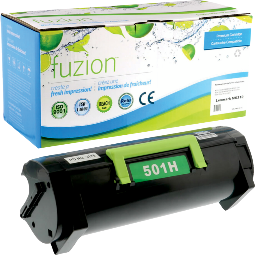 fuzion™ Compatible Laser Cartridges (Lex 50F1H00, 501H) High Yield Black