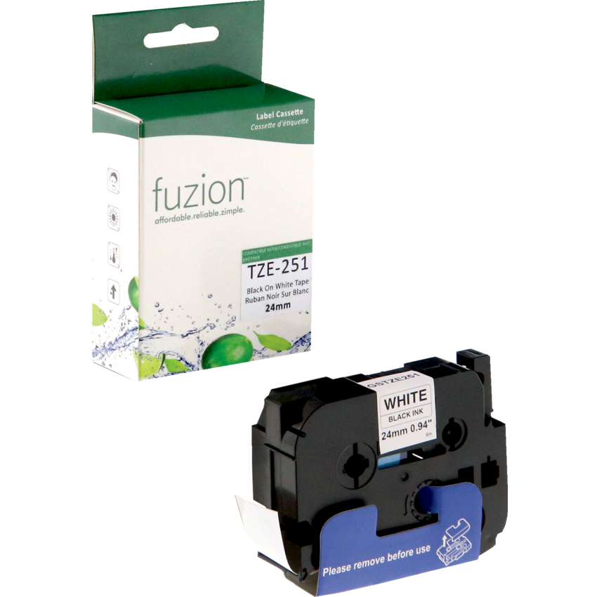 fuzion™ Compatible Replacement Tape 1" x 26' Black on White