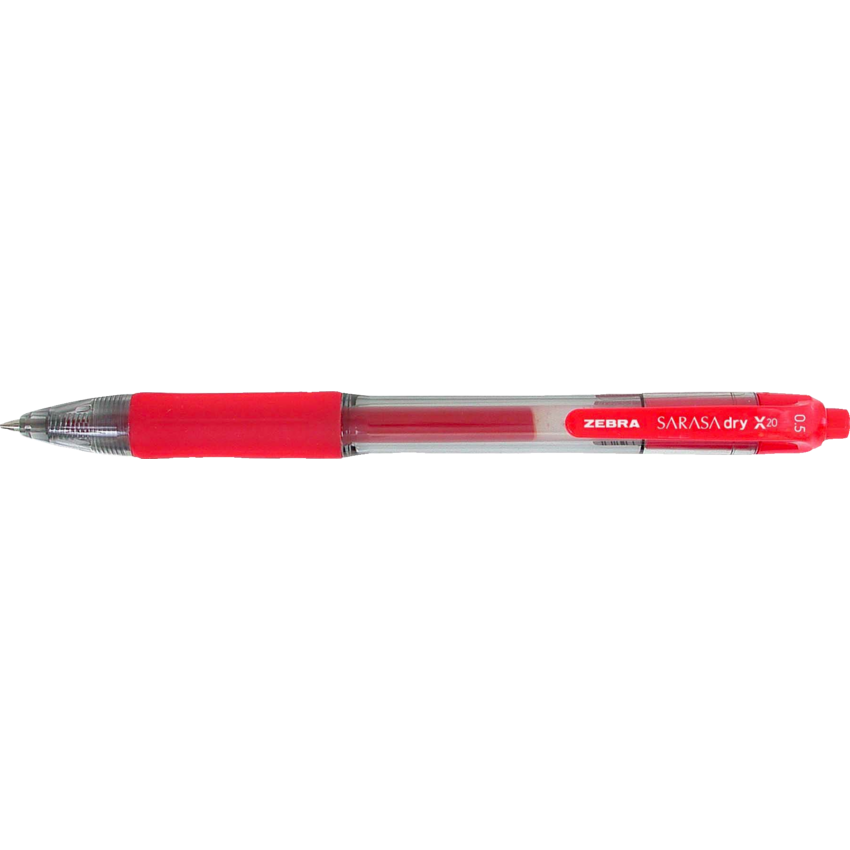 Zebra Sarasa™ Retractable Gel Pen 0.5 mm Red 12/box