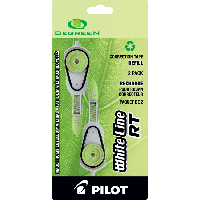 Pilot® BeGreen® White Line RT Correction Tape Refills 2/pkg