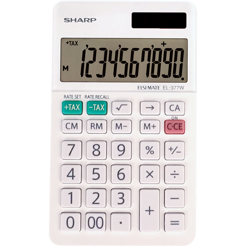 Sharp EL377W Handheld Calculator 10 Digit