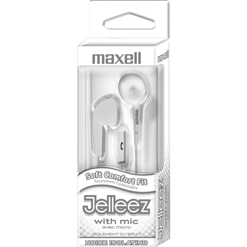 Maxell Jelleez Stereo Earbuds with Mic White