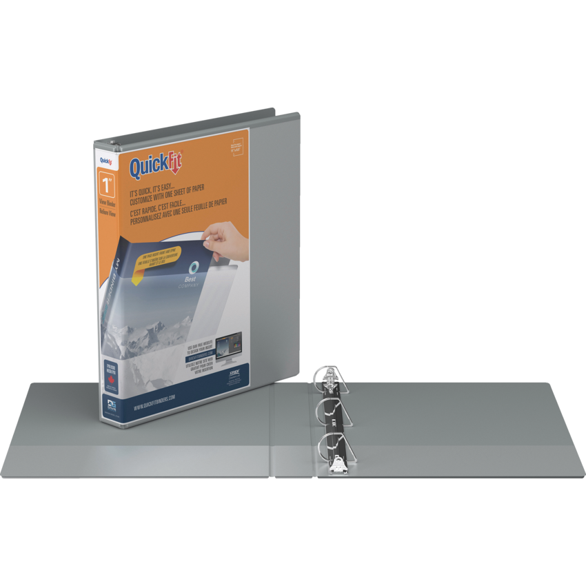 Davis Group QuickFit® View D-Ring Binder 1" Grey