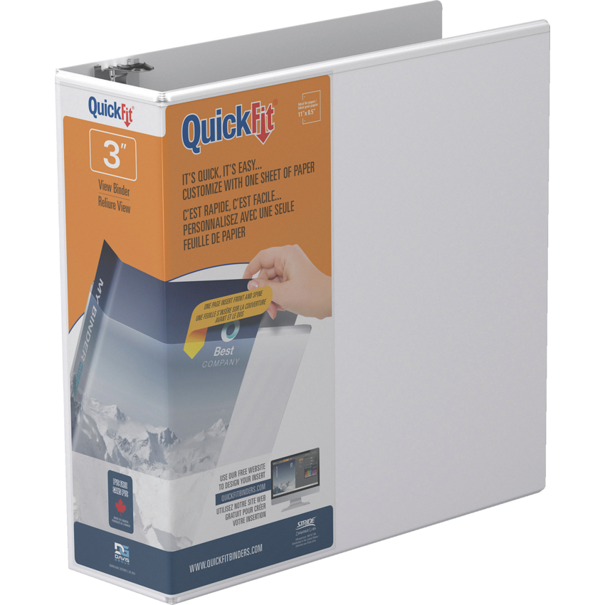 Davis Group QuickFit® View Round Ring Binder 3" White