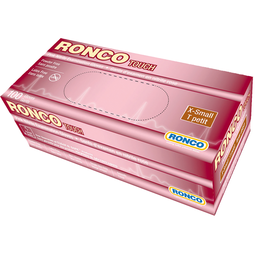 Ronco Touch Examination Gloves Extra Small Pink 100/box