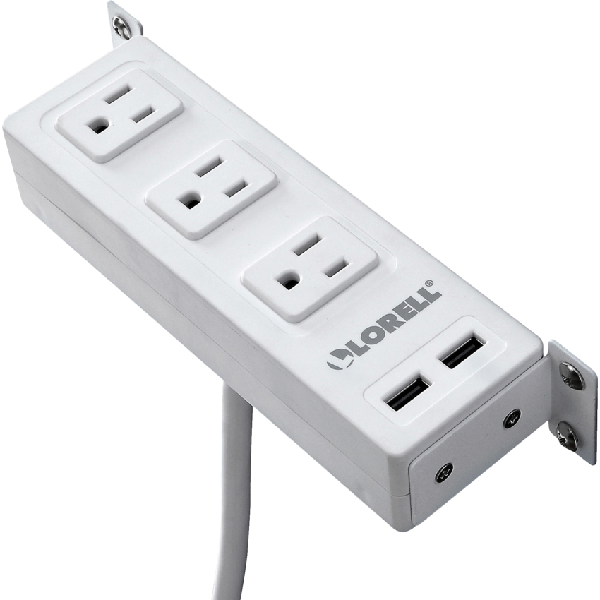 Lorell® AC Power Center with USB Charger Under Desk White