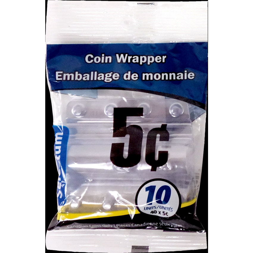 Selectum Plastic Coin Wrappers 5¢ 10/pkg
